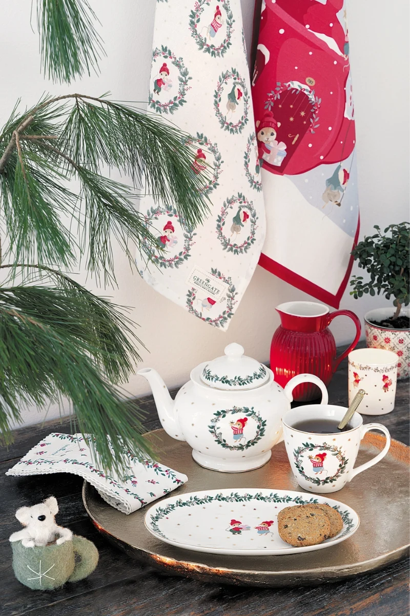 Greengate Dotty Geschirrtuch dark green 70x50cm