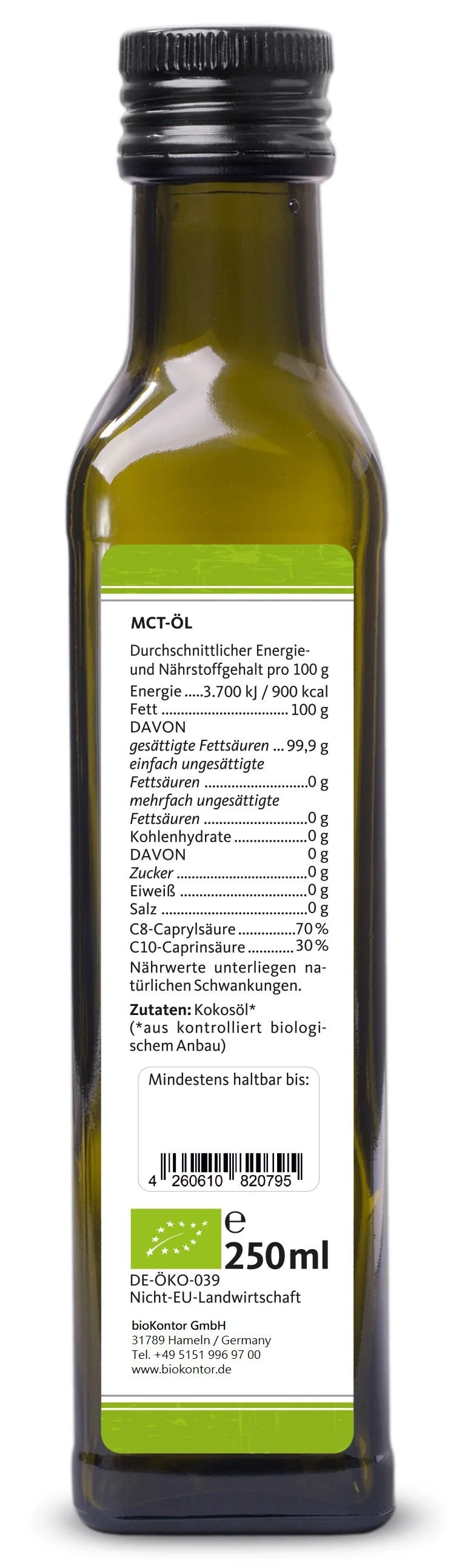 MCT Öl aus 100% bio Kokosöl