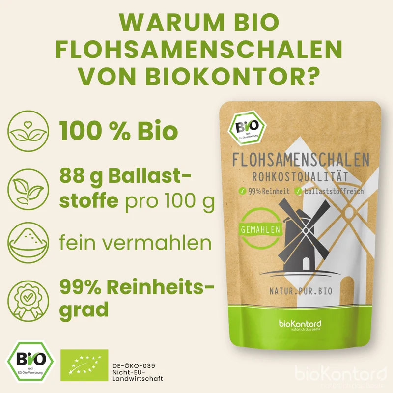Flohsamenschalen GEMAHLEN BIO