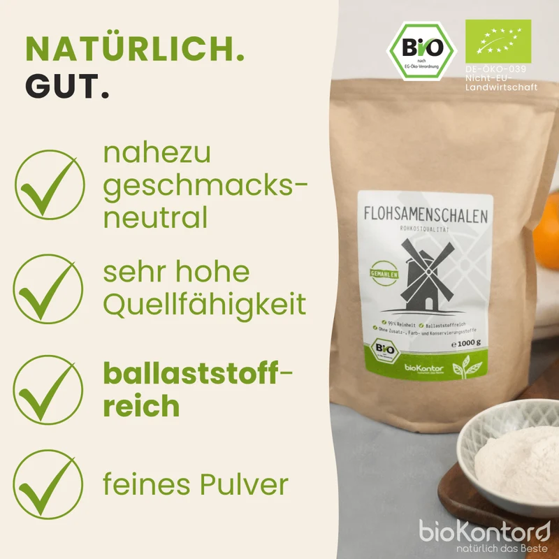 Flohsamenschalen GEMAHLEN BIO