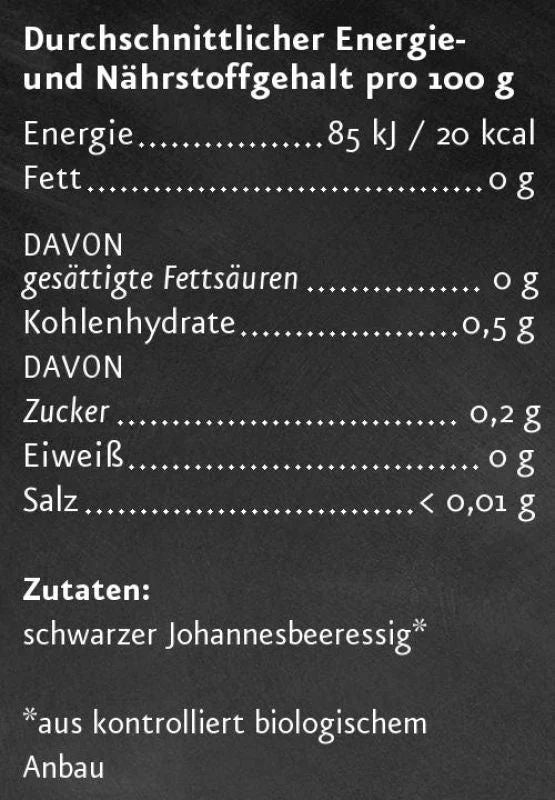 Johannisbeeressig schwarz BIO