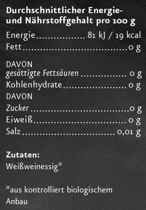 Weißweinessig BIO 250 ml