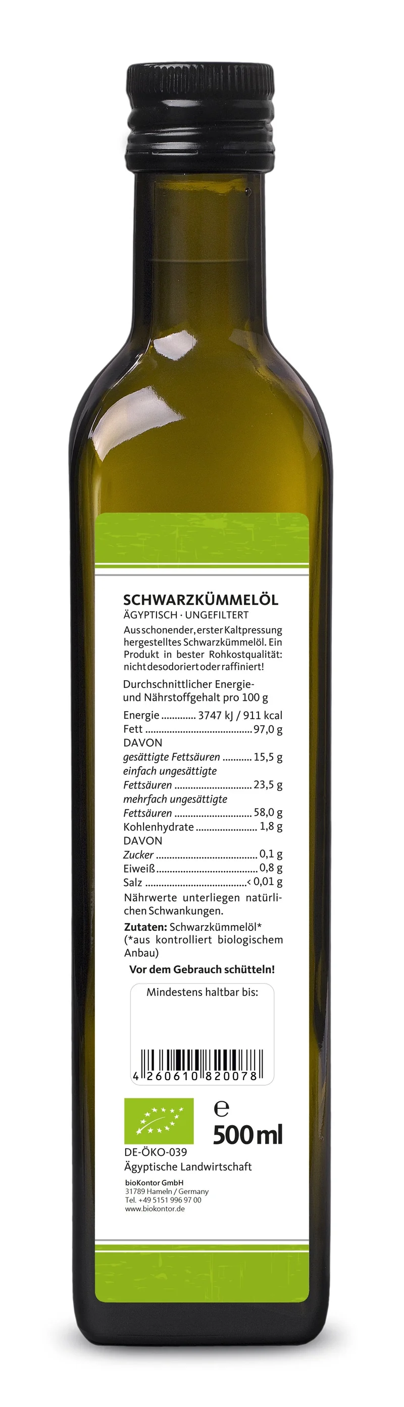 Schwarzkümmelöl ägyptisch BIO - UNGEFILTERT
