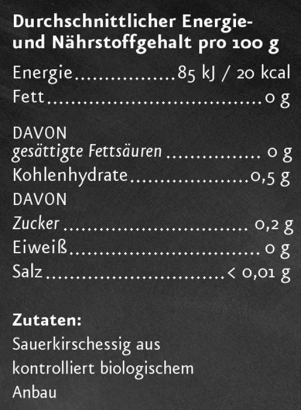Sauerkirschessig BIO 250 ml - Ölmühle Solling