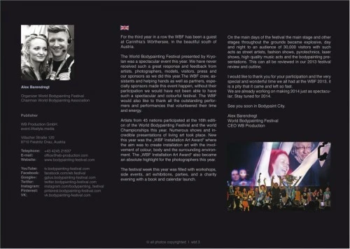 World Bodypainting Festival photo catalog 2013