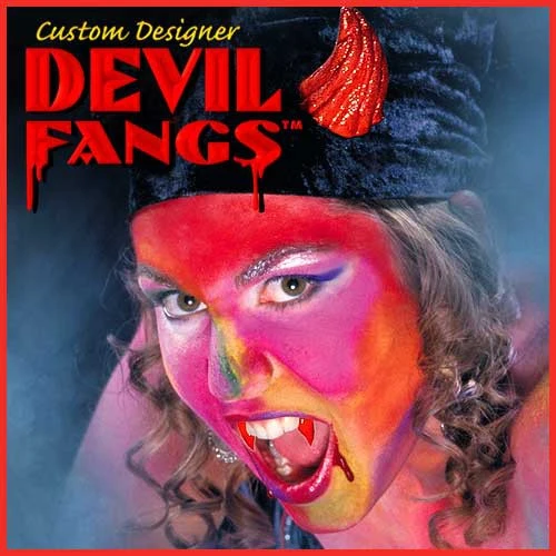 Sexy Red Devil Bites Effect Teeth