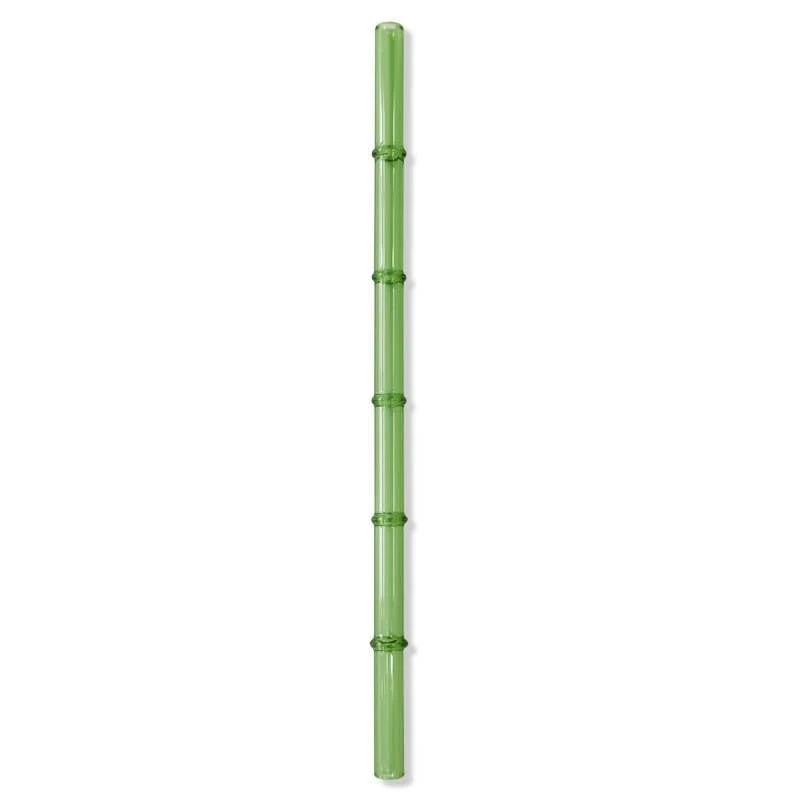 Glasstrinkhalm mit Bambus-Design - gerade - 200 x 8 mm