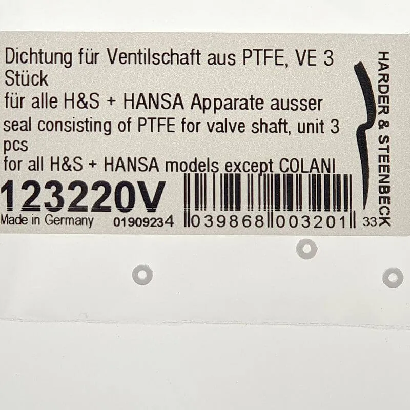 Seal for valve stem made of PTFE, VE 3 pieces