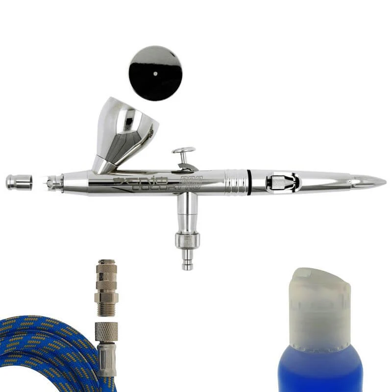 Airbrush PRO Set II in box, nozzle 0,4mm 5ml paint cup with lid, toolcleaner, hose, coupling