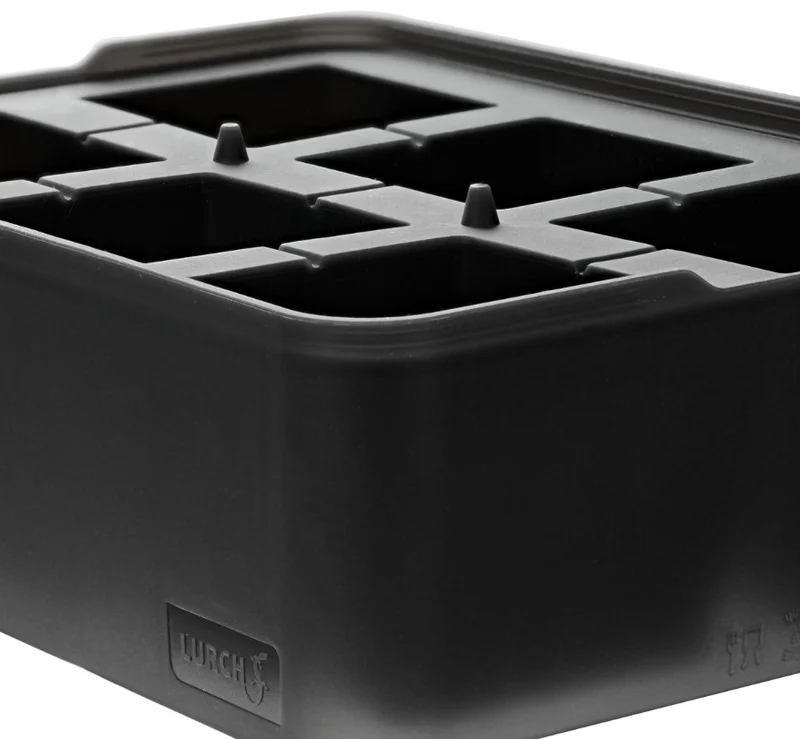 ICE FORMER Würfel 5cm schwarz transparent Eiswürfelform mit Deckel