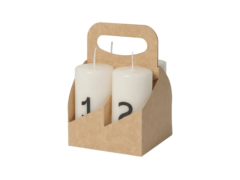 Broste Copenhagen Advent glänzendes Kalenderlicht white/black 10cm Set4
