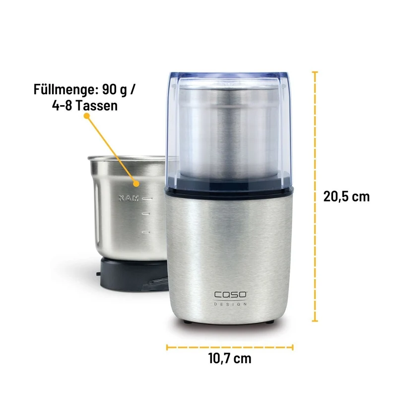 CASO Coffee & Kitchen Flavour Kaffee- und Gewürzmühle mit Zerkleinerer