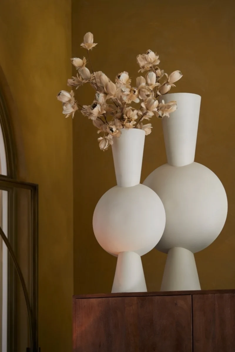 Light & Living Kavandu Vase hellgrau 26 x 19 x 54 cm