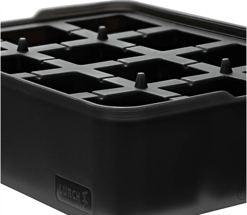 Eiswürfelform mit Deckel 4x4cm schwarz transparent