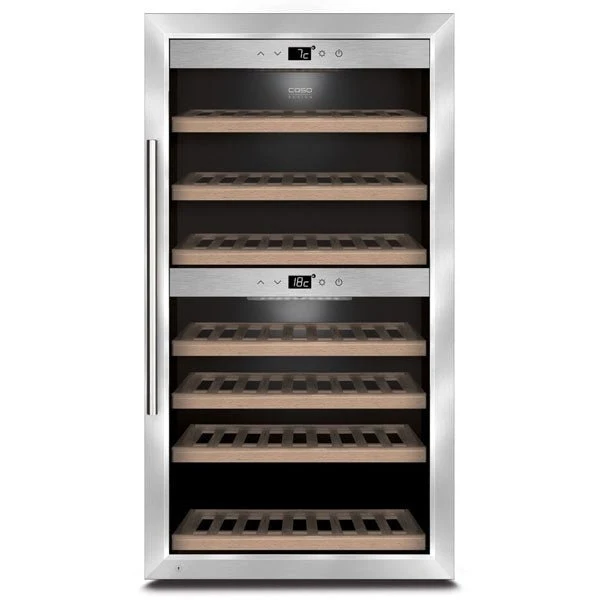 CASO WineComfort 660 Smart Weinkühlschrank, 66 Flaschen, 2 Zonen, WLAN