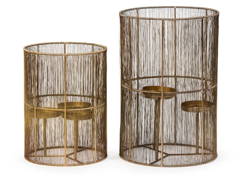 Dekocandle Hurricane Windlicht messing für 3 Kerzen Ø31x46cm