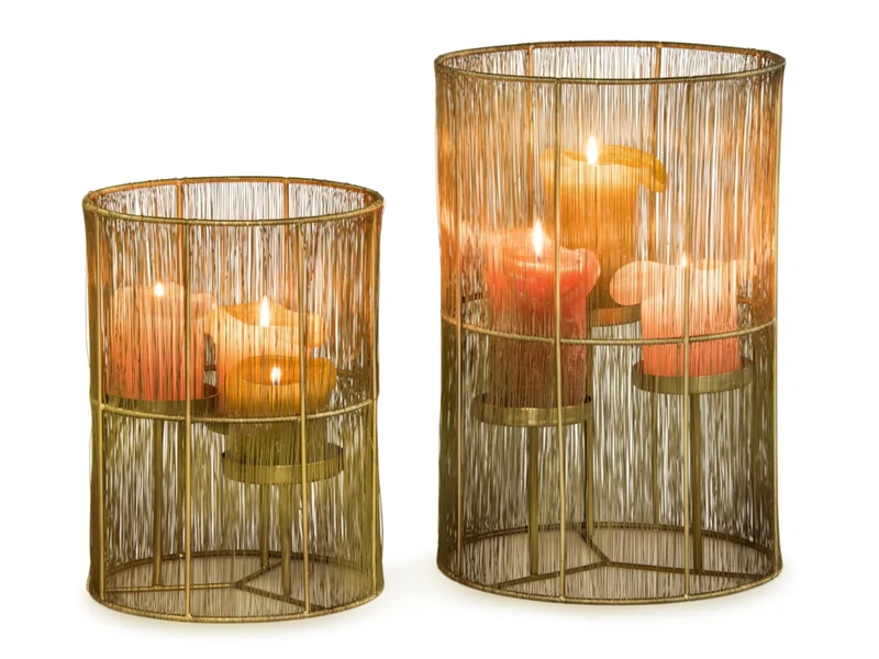 Dekocandle Hurricane Windlicht messing für 3 Kerzen Ø31x46cm