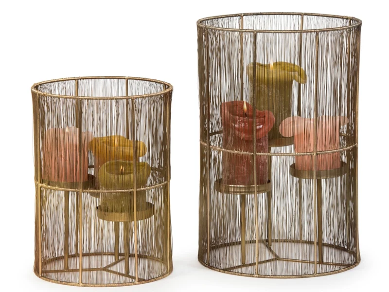 Dekocandle Hurricane Windlicht messing für 3 Kerzen Ø31x46cm
