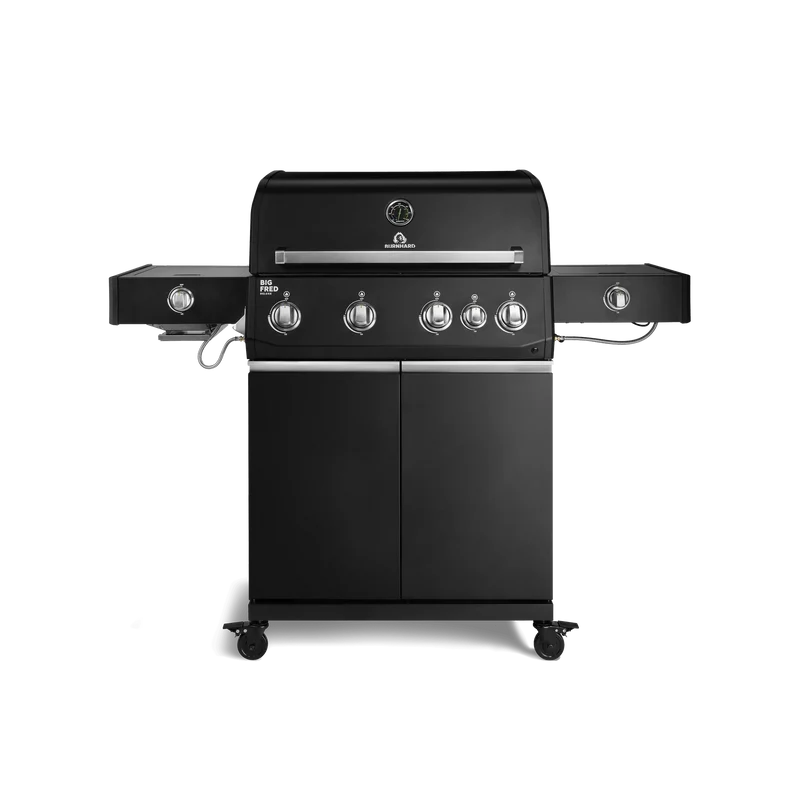 Burnhard Big FRED Deluxe+ Gasgrill Black Edition 4-Brenner mit Edelstahlrost Series 4