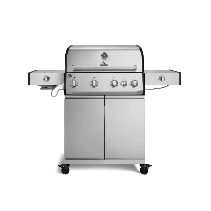 Burnhard Big FRED Deluxe+ Gasgrill Edelstahl 4-Brenner mit Gusseisenrost Series 4