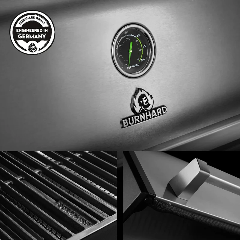 Burnhard Fat FRED Deluxe+ Gasgrill 6-Brenner Edelstahl mit Edelstahlrost Series 4