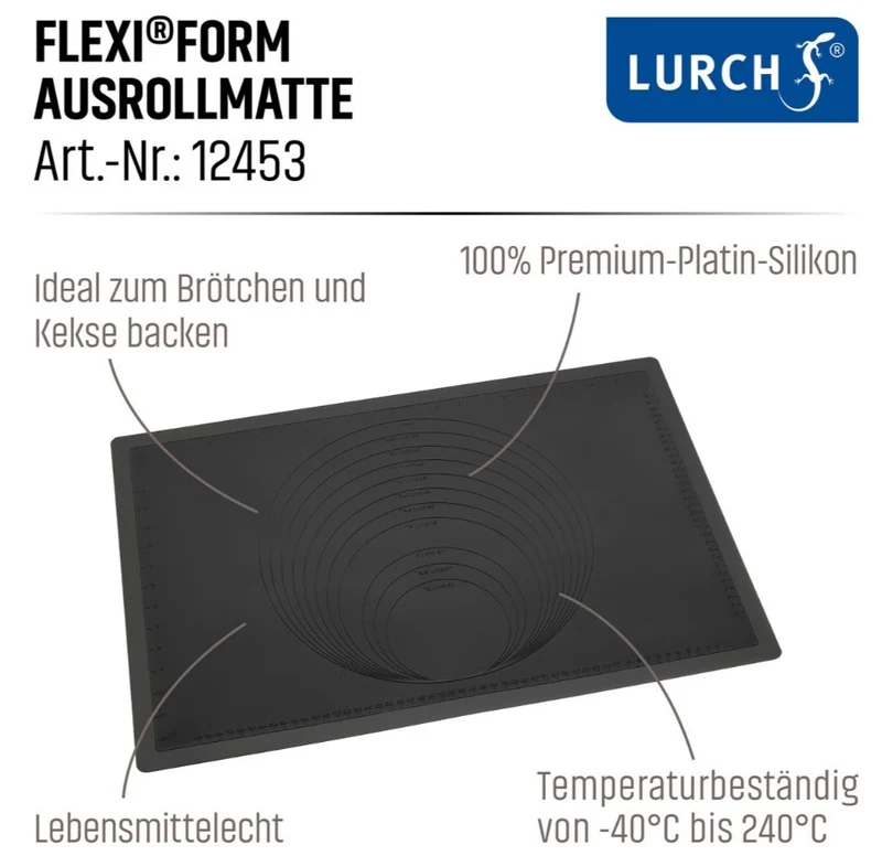 Ausroll- und Backmatte 60 × 40 cm – Antihaft-Silikonmatte