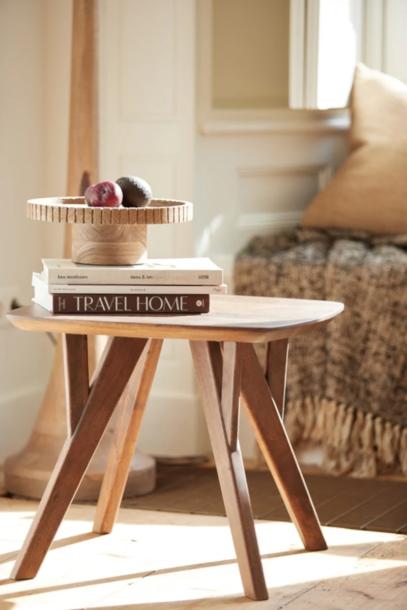 Light & Living Caleta Schale auf Fuß Holz matt 28 cm