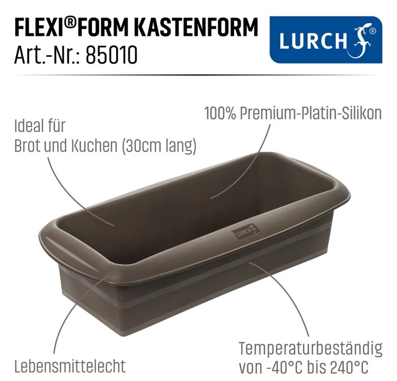 Silikon-Kastenform 30x11,5x7cm - Backform für Brot und Kuchen
