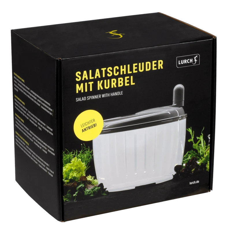 Salatschleuder mit Kurbel 23 x 23 x 17 cm steingrau