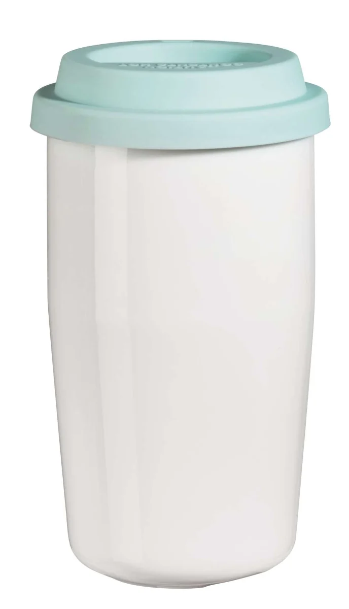 ASA cup & go Thermobecher weiss Deckel türkis 0,35 l