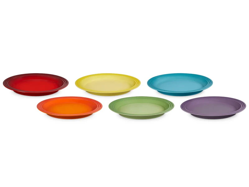 Le Creuset Regenbogen Speiseteller 27cm Set 6tlg