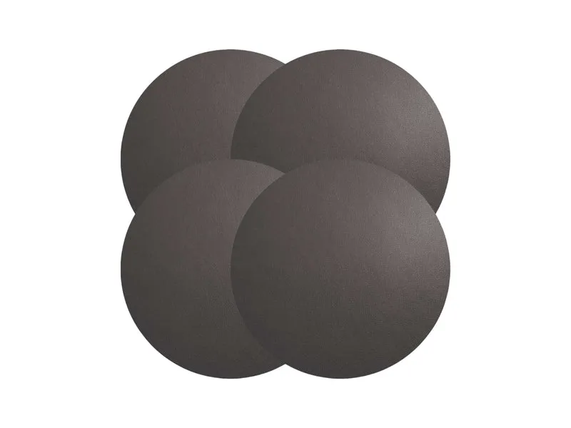 ASA Tischset rund Lederoptik basalt 38cm Set4