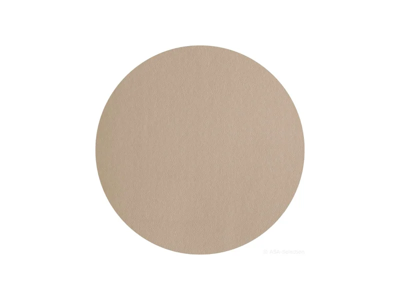 ASA Tischset rund Lederoptik stone 38cm Set4