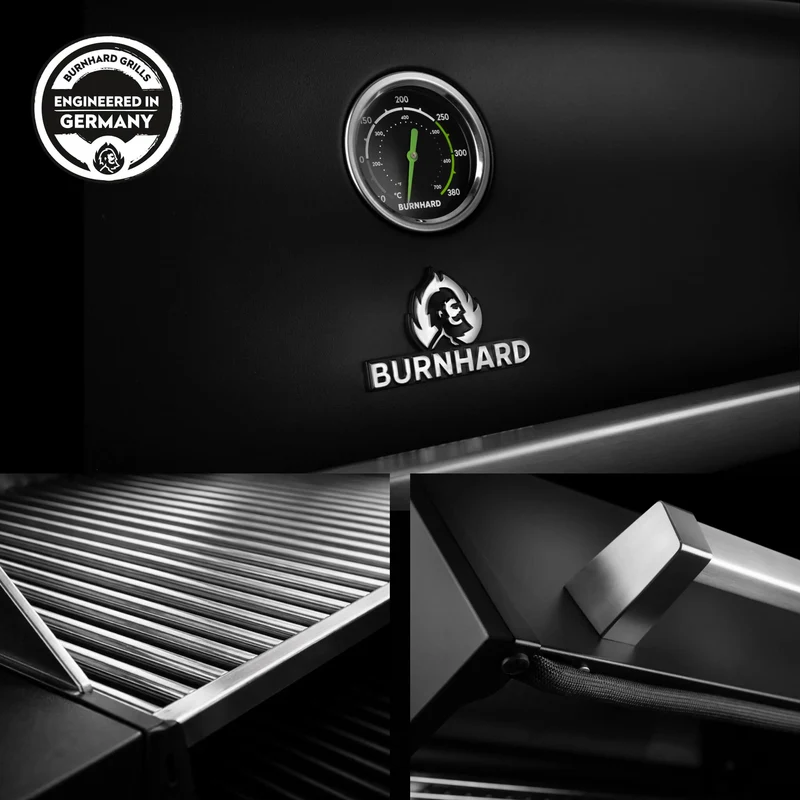 Burnhard FRED Jr. Deluxe Gasgrill Black Edition 2-Brenner mit Edelstahlrost Series 4