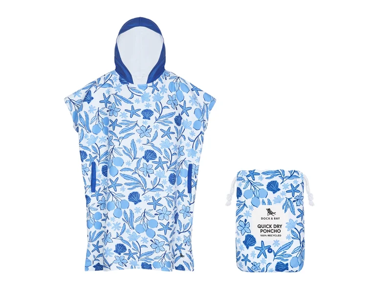 Dock & Bay Erwachsenen-Badeponcho M Wavy Baby 99x70cm