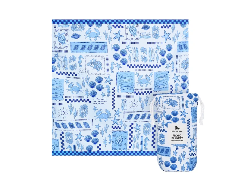 Dock & Bay Picnic Blanket L Grecian Shores 170x170cm