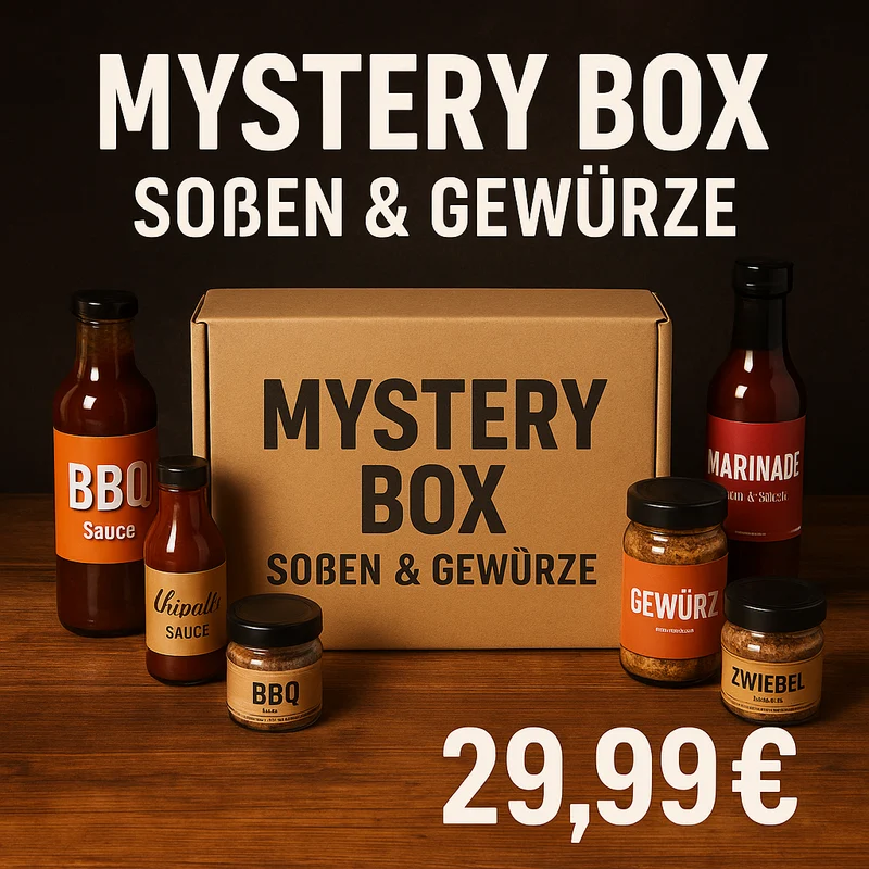 Grillgoods Mystery Box – Soßen & Gewürze im Wert von 60€ (MHD-Ware)