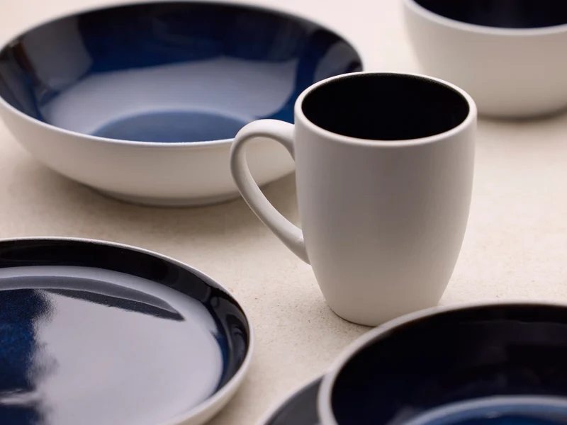 Bitz Gastro Teller weiß/dunkelblau 21cm