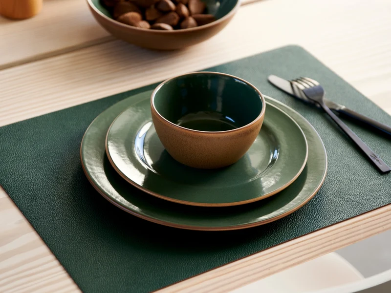 Bitz Tischset tannengrün/dunkelbraun 46x33cm 4er Set