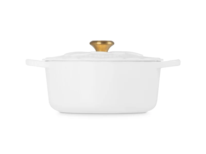 Le Creuset Bräter Blume Signature rund weiß 26cm