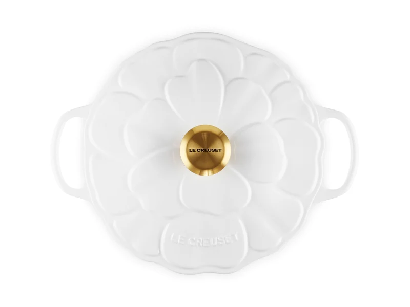 Le Creuset Bräter Blume Signature rund weiß 26cm