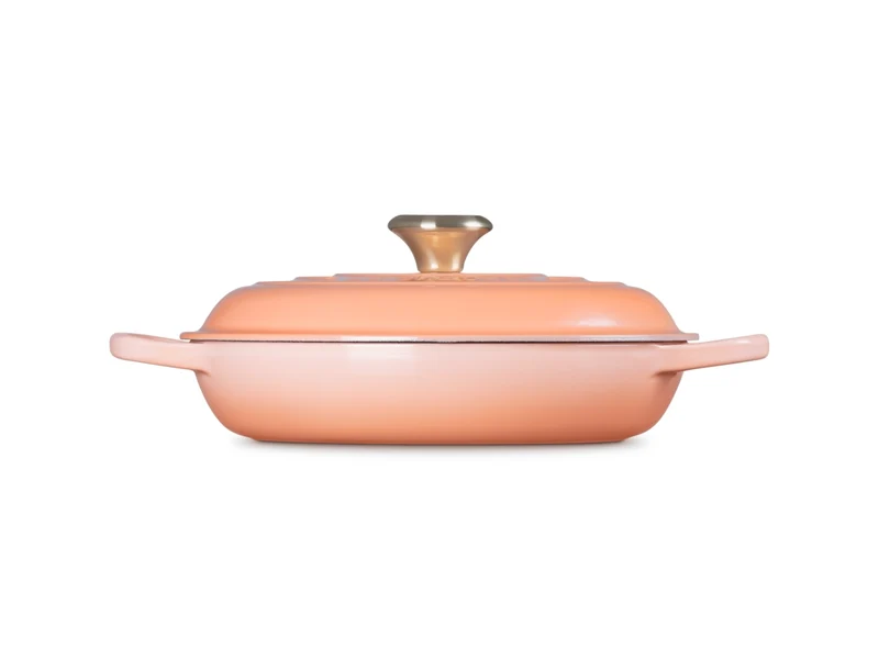 Le Creuset Gourmet-Profitopf Signature rund mit Goldknopf pêche 26cm