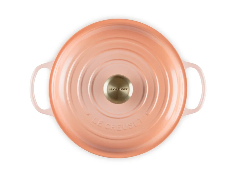 Le Creuset Gourmet-Profitopf Signature rund mit Goldknopf pêche 26cm