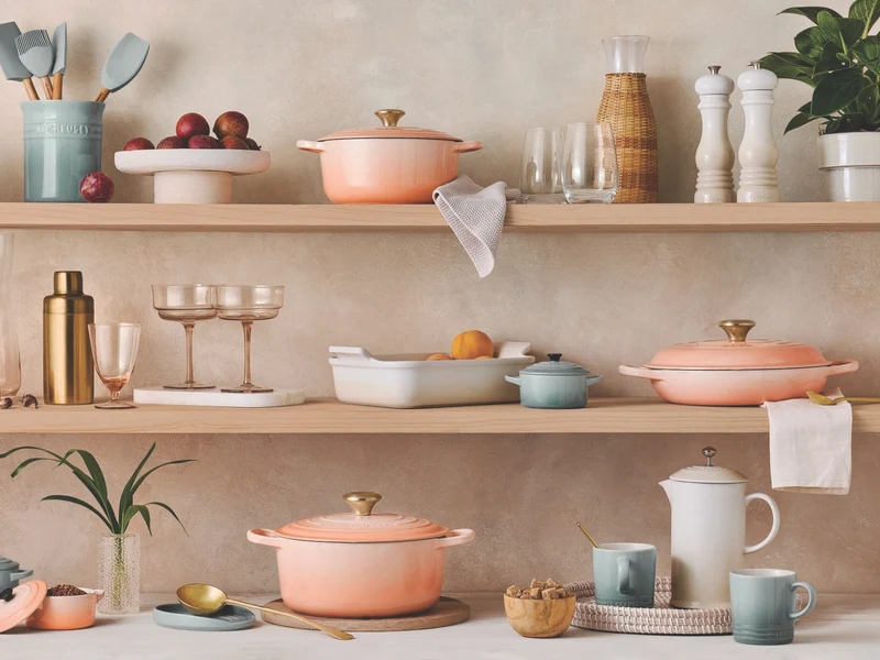Le Creuset Gourmet-Profitopf Signature rund mit Goldknopf pêche 26cm