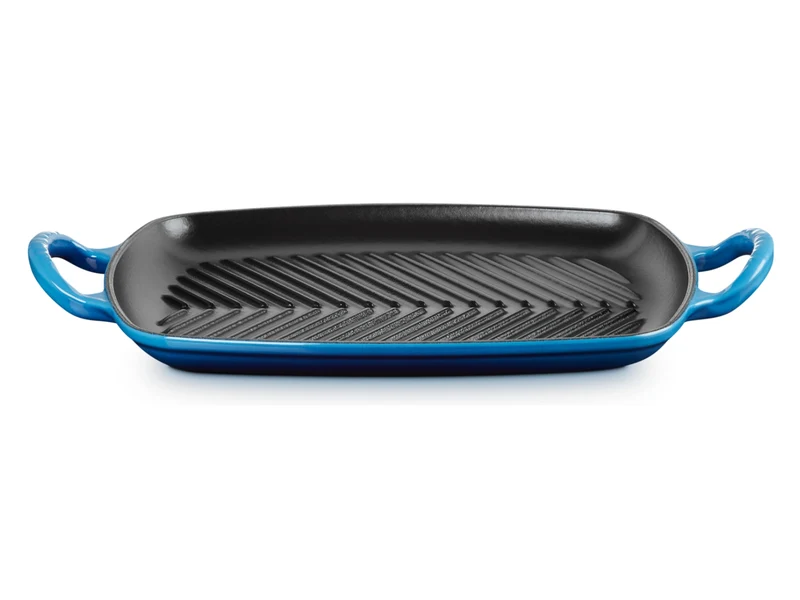 Le Creuset Grillplatte Signature rechteckig azure 30cm