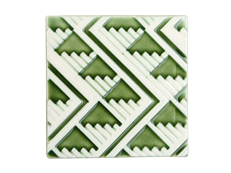 ASA ceramic coaster Untersetzer sarape blanco verde Set 2tlg