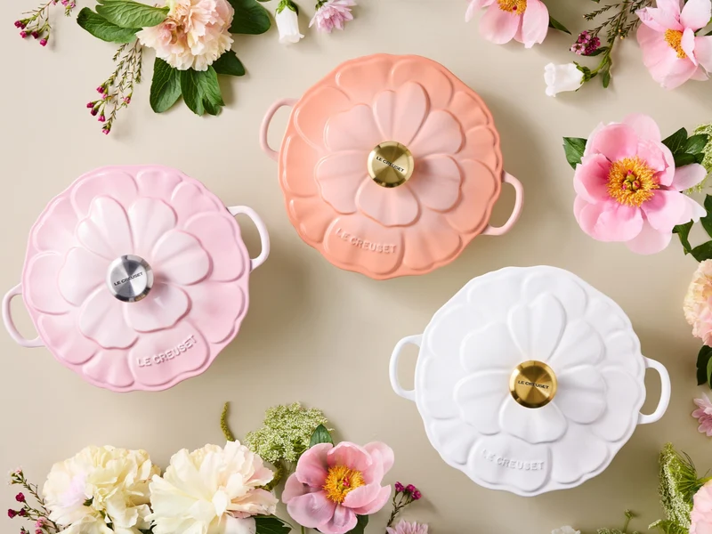Le Creuset Bräter Blume Signature rund shell pink 26cm