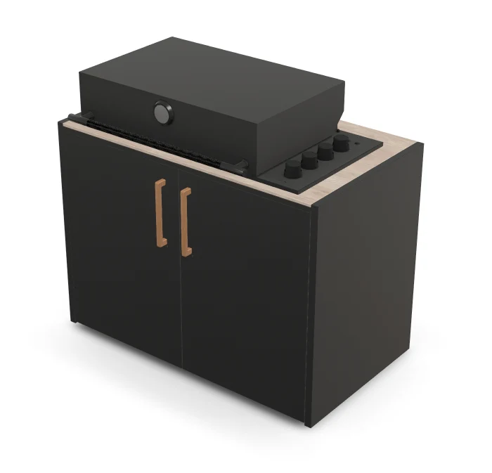 Brabura Box-Q 4-Brenner schwarz | Neuestes Edelstahlmodell