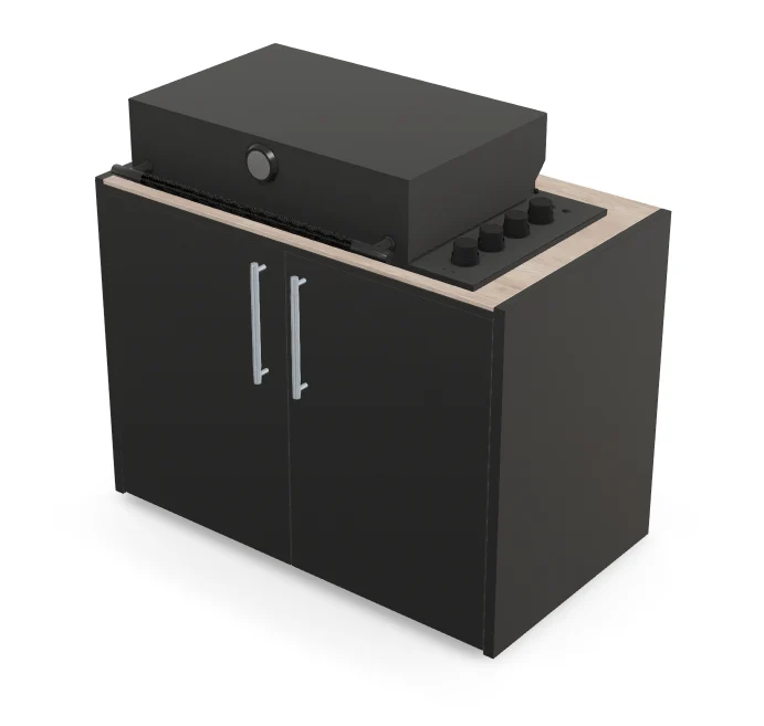 Brabura Box-Q 4-Brenner schwarz | Neuestes Edelstahlmodell