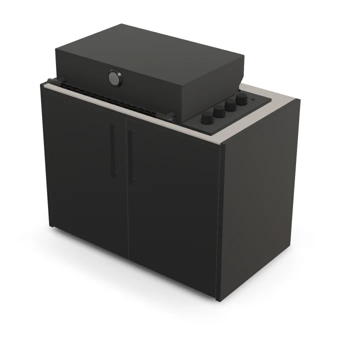 Brabura Box-Q 4-Brenner schwarz | Neuestes Edelstahlmodell